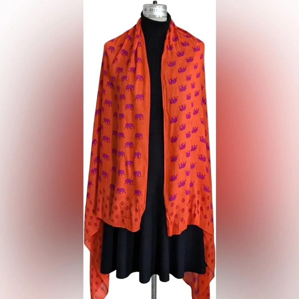 Adorable Elephant Print Stella and Dot Scarf/Warp - Picture 3 of 6
